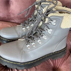 Dr. Martens Gray Youth 7 or Women's 8-81/2 Boots with Cream Lining